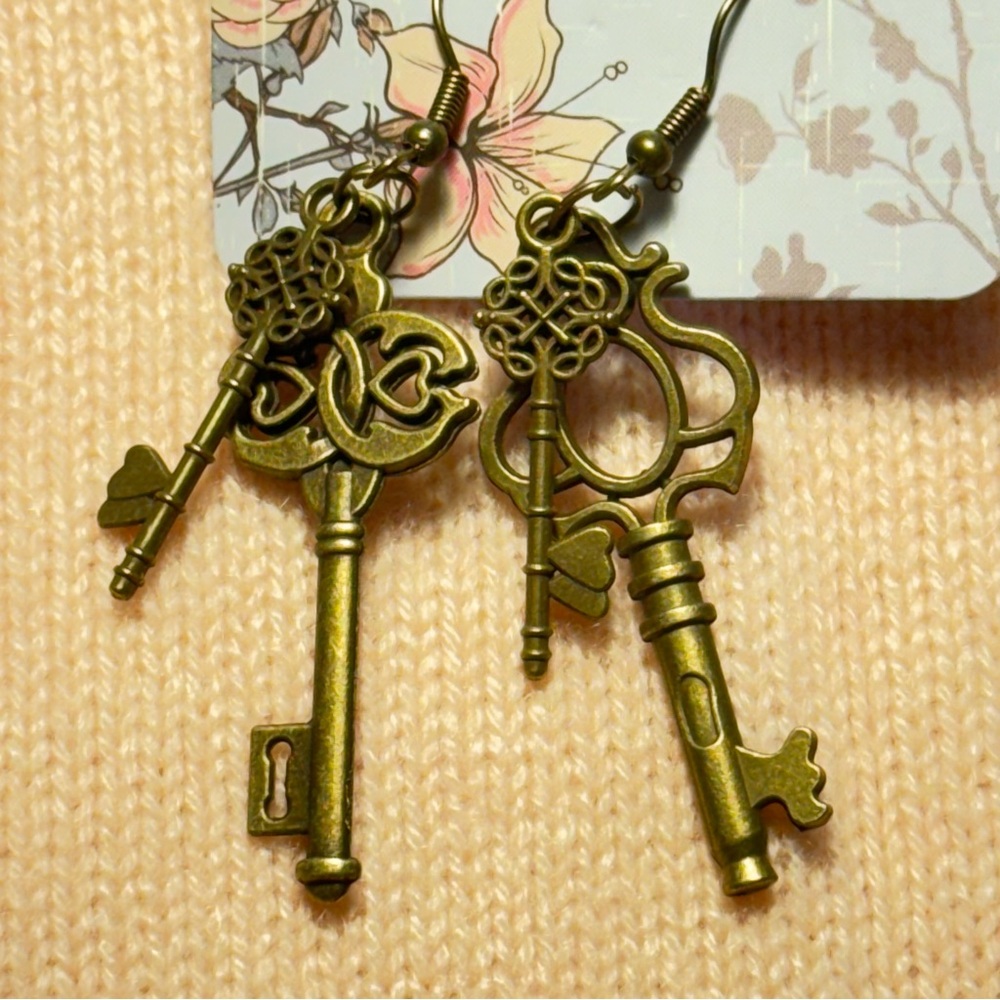 Brass earrings. Unique and handcrafted